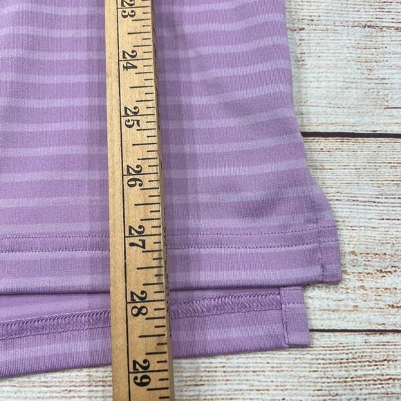 Under Armour HeatGear Mens Lavender Stripe Golf Polo Shirt StoneRidge Logo MD - Picture 8 of 9